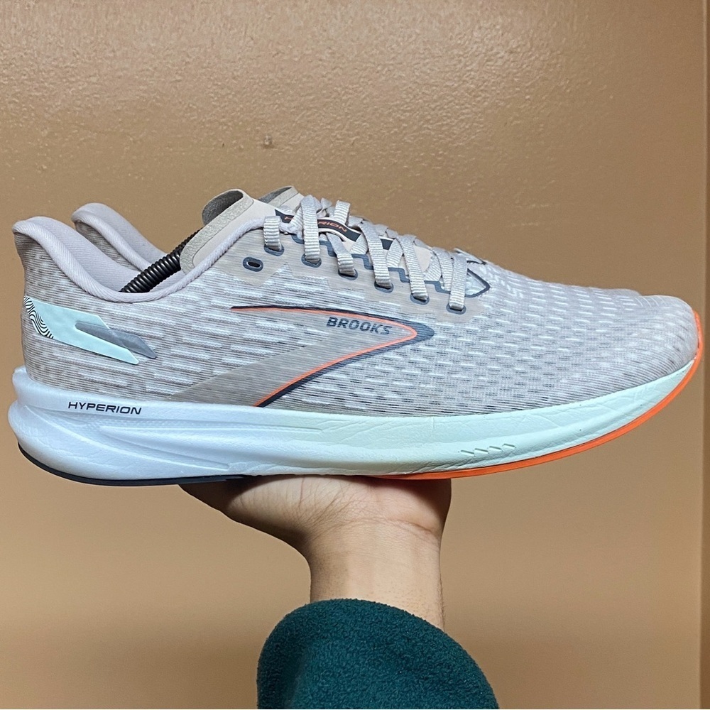 Brooks Hyperion Men’s Running Sneakers “Grey Skylight Red Orange” Size 13 Medium